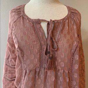 See Through Daniel Rainn Pink Blouse